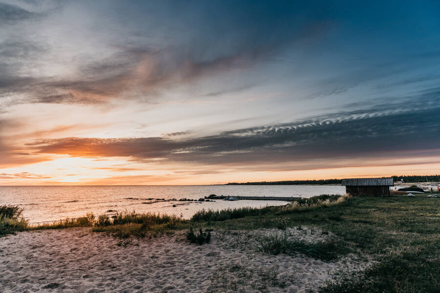 Solnedgång på stranden... 