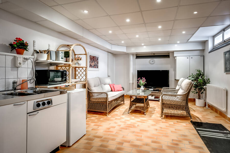 Lounge med kök