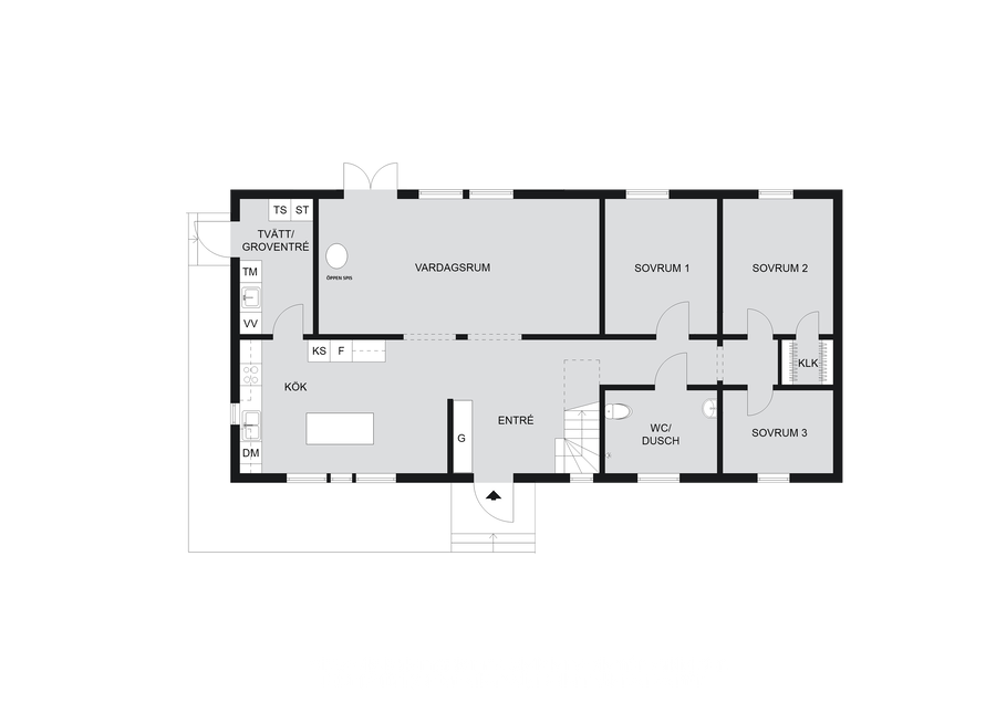 Planritning entréplan (viss avvikelse kan förekomma)