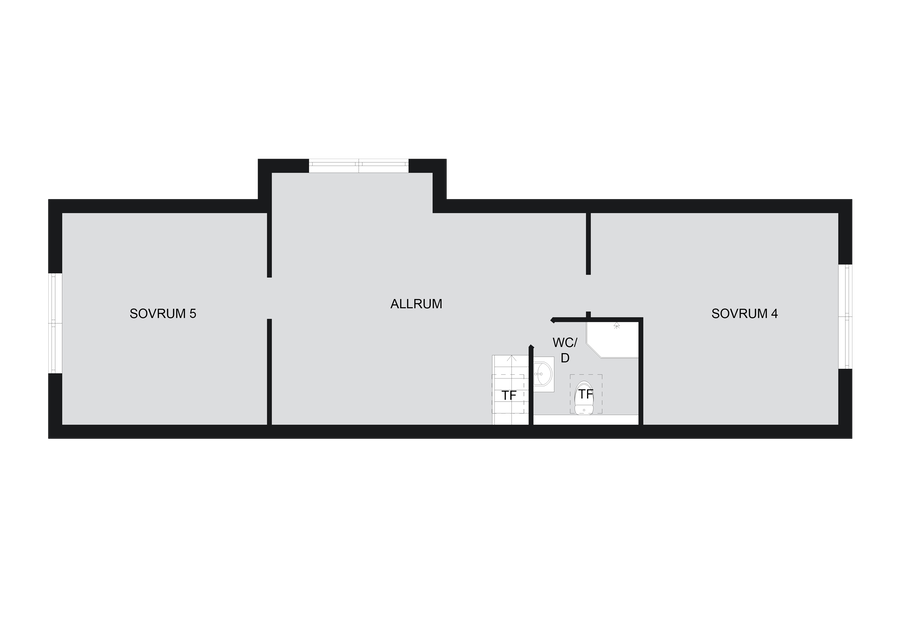 Planritning övre plan (viss avvikelse kan förekomma)