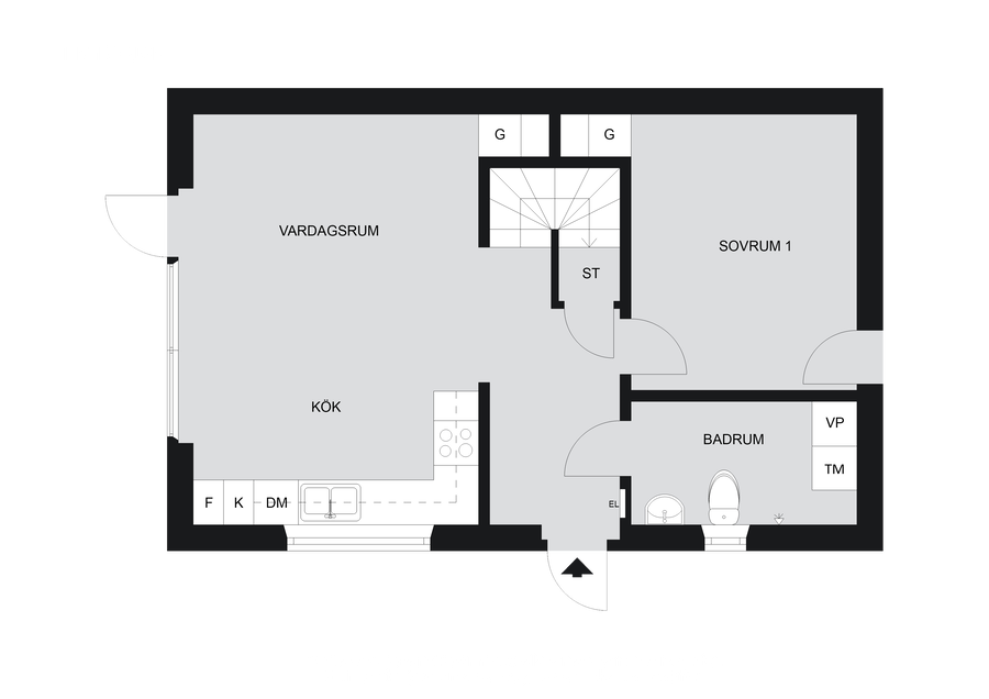 Planlösning entréplan (viss avvikelse kan förekomma)