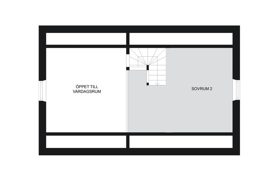 Planlösning övre plan (viss avvikelse kan förekomma)