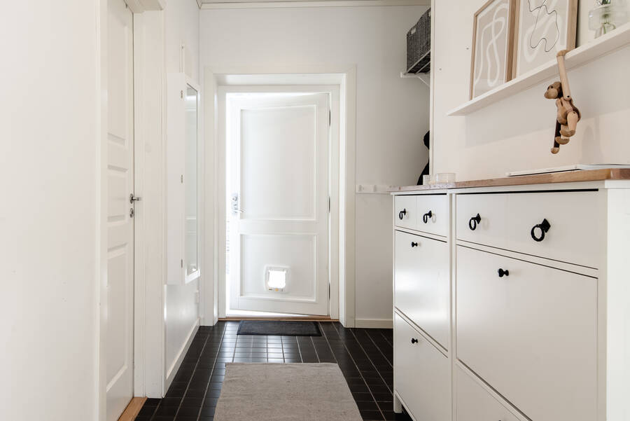 Hall med klinkergolv