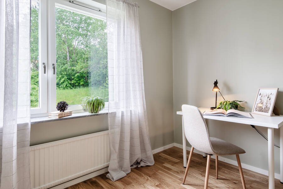 Lummig utsikt utan insyn från samtliga fönster