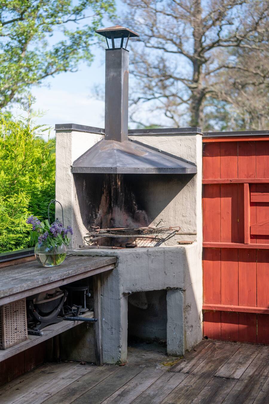 Grill på trädäck 