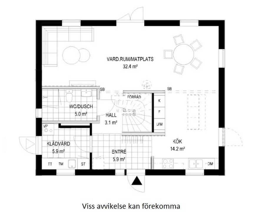 Planlösning Ellagård Entréplan