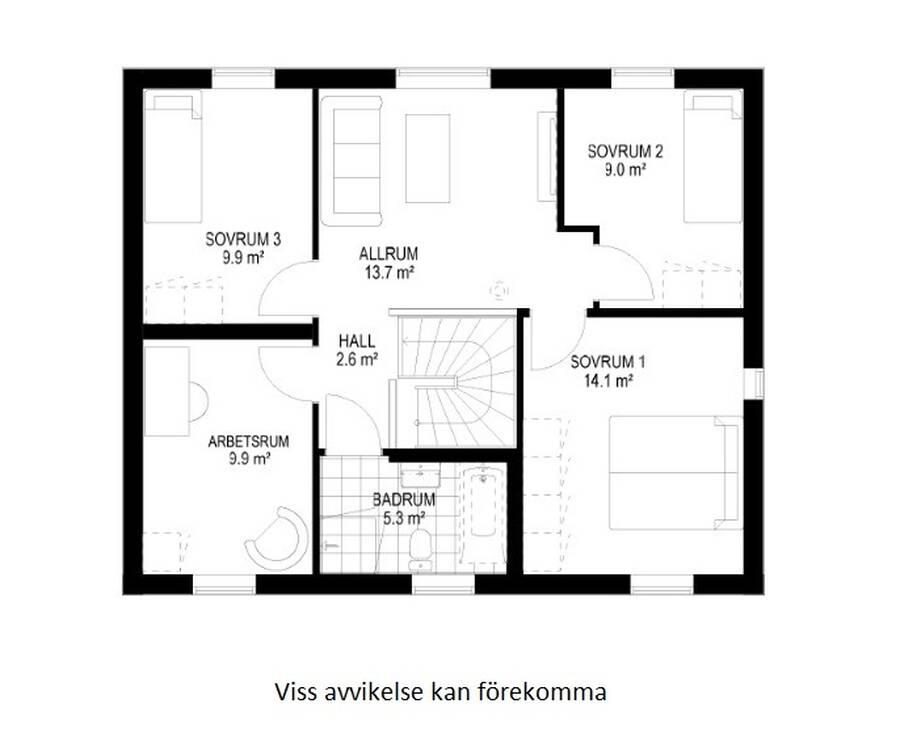 Planlösning Ellagård Övre plan