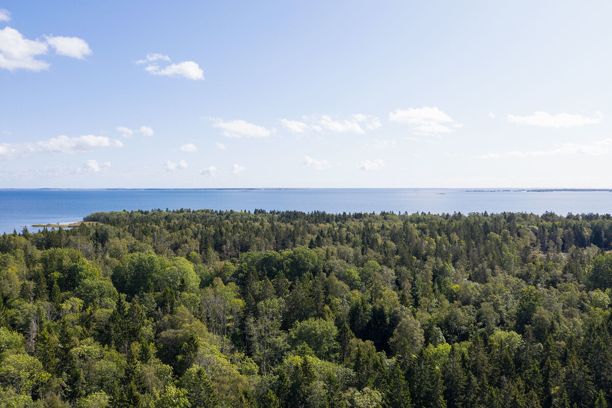 Flygbild ovanför tomten