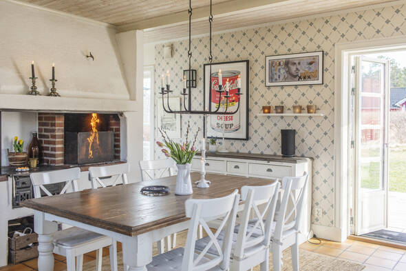 Utgång till altanen och trädgården