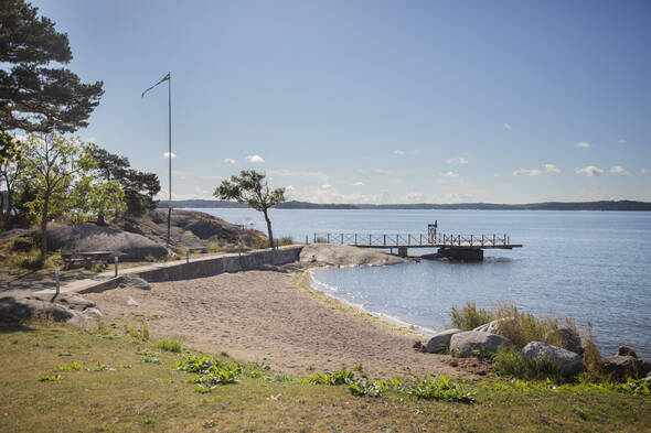 Närbild på stranden