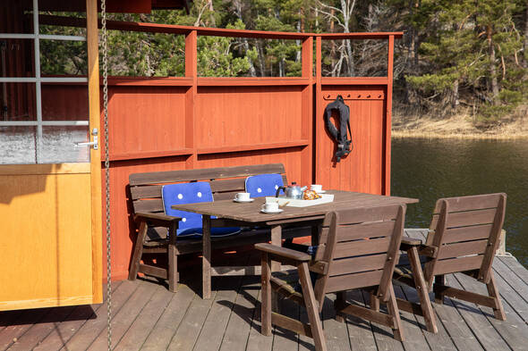 Fikaplats på bryggan