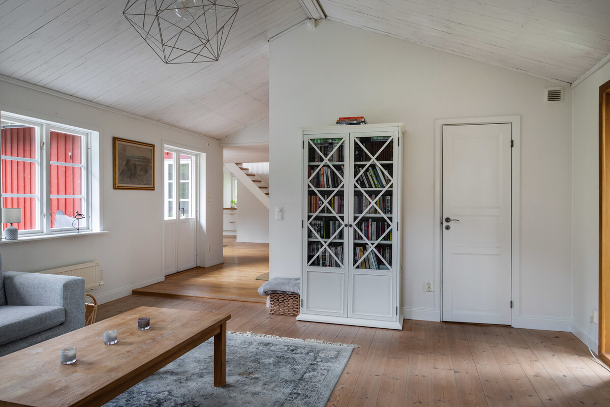 Vardagsrum med öppet i nock