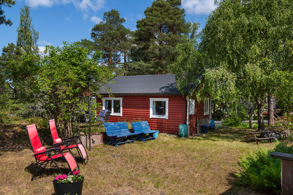 Plan fin gård mellan husen
