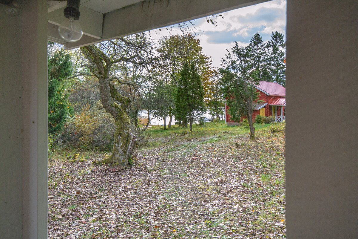 Utsikt från gäststugans veranda